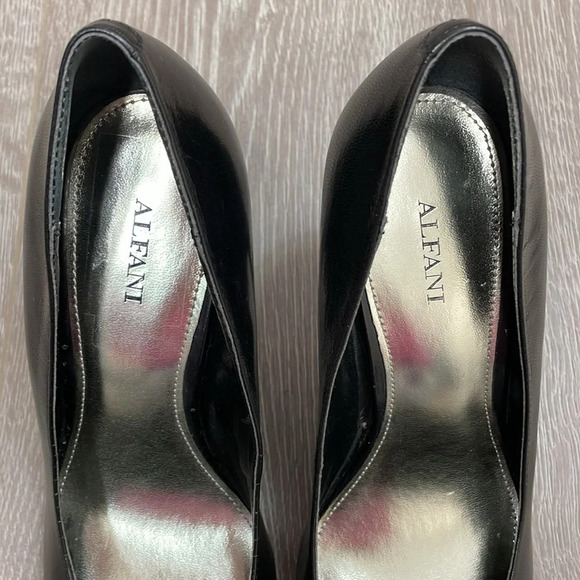 Alfani Maddy Leather Platform Pumps Heels Black 9.5M - Picture 7 of 15